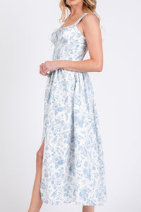 Floral Blue Midi Dress