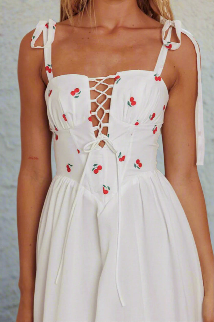Cherry Print Maxi Dress