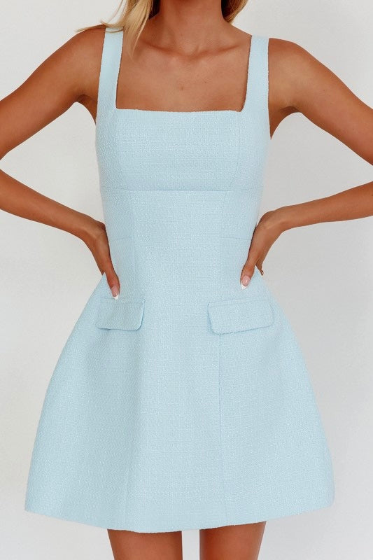 Flattering Square Neck Mini Dress