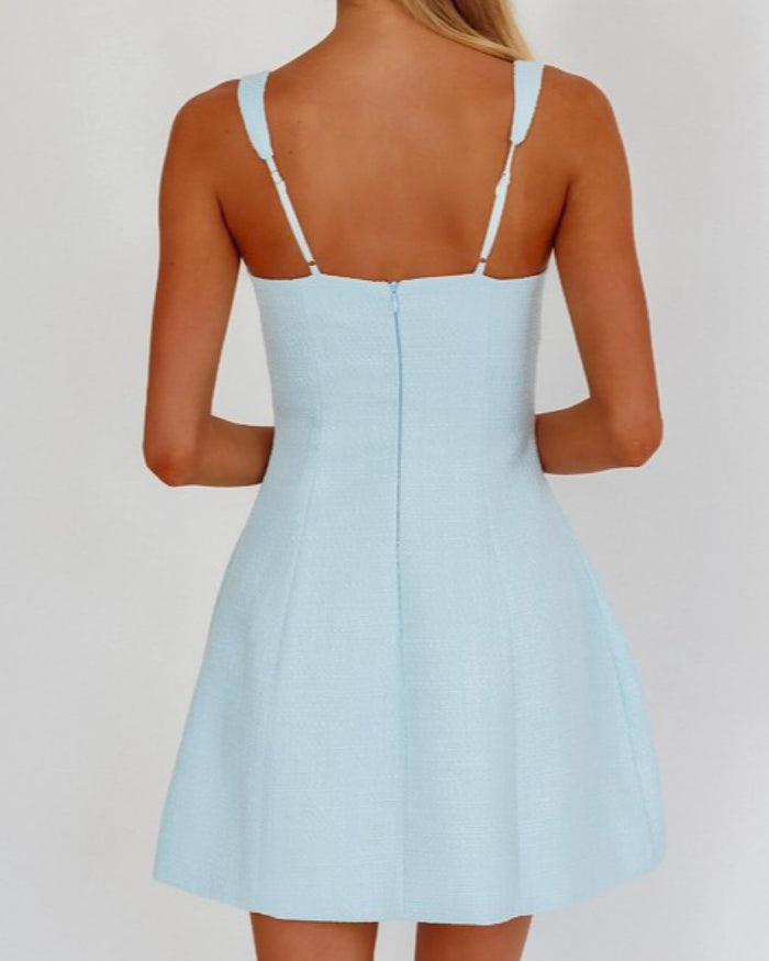 Flattering Square Neck Mini Dress