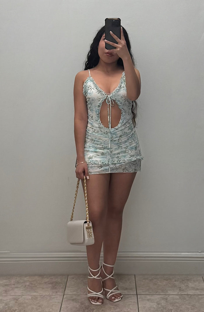 Floral Cutout Mini Dress