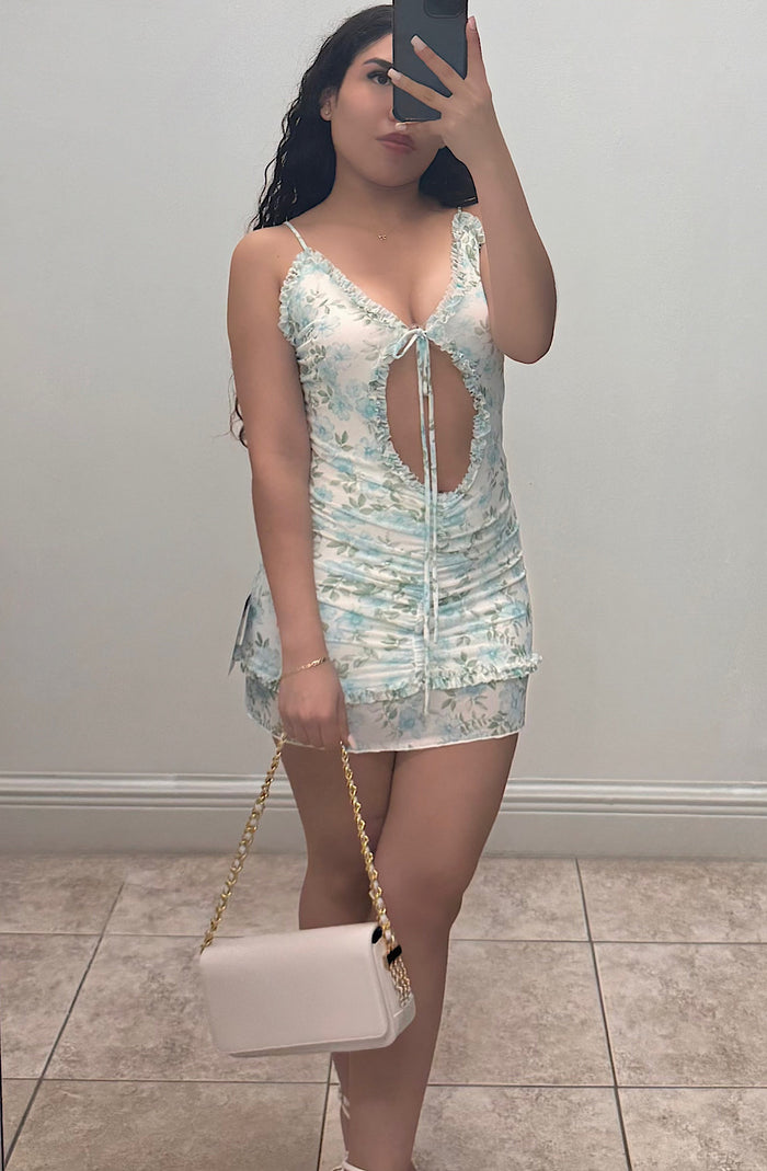 Floral Cutout Mini Dress