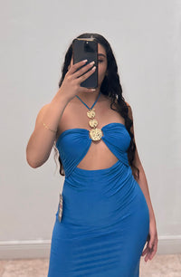 Cutout Halter Maxi Dress
