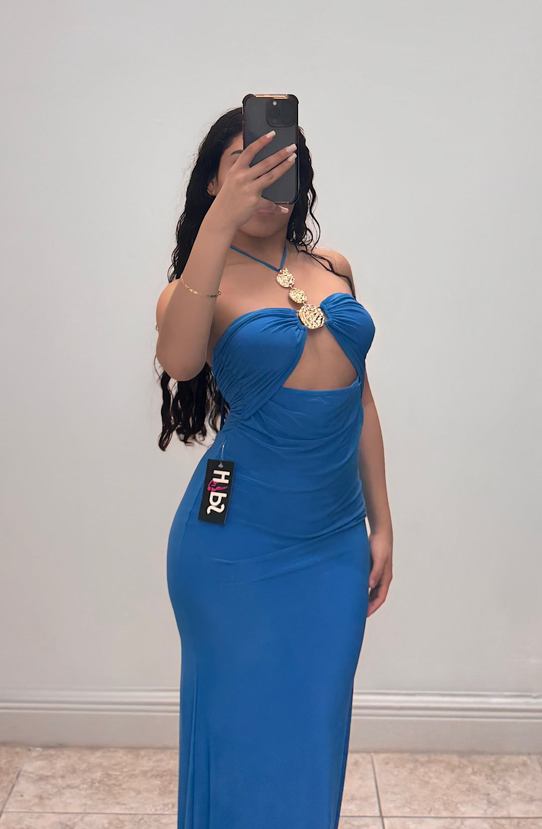 Cutout Halter Maxi Dress