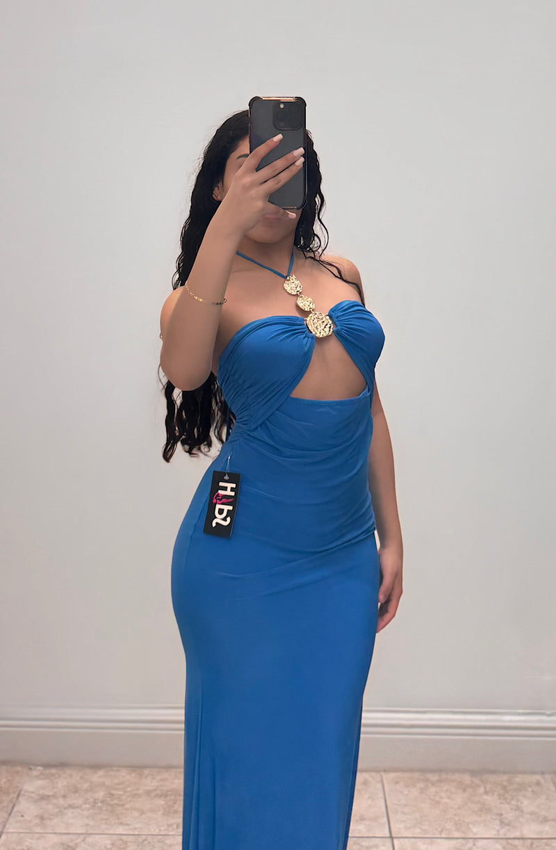 Cutout Halter Maxi Dress