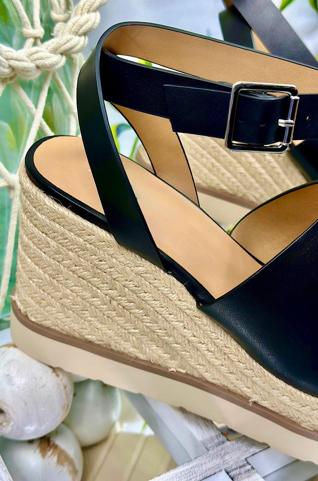 Stella Platform Wedge - Black