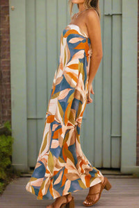 Leafy Print Maxi Dress