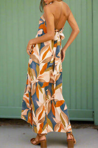 Leafy Print Maxi Dress