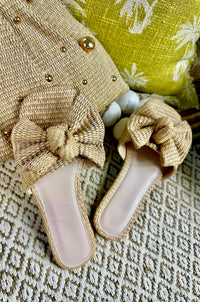 Raffia Bowtie Sandals