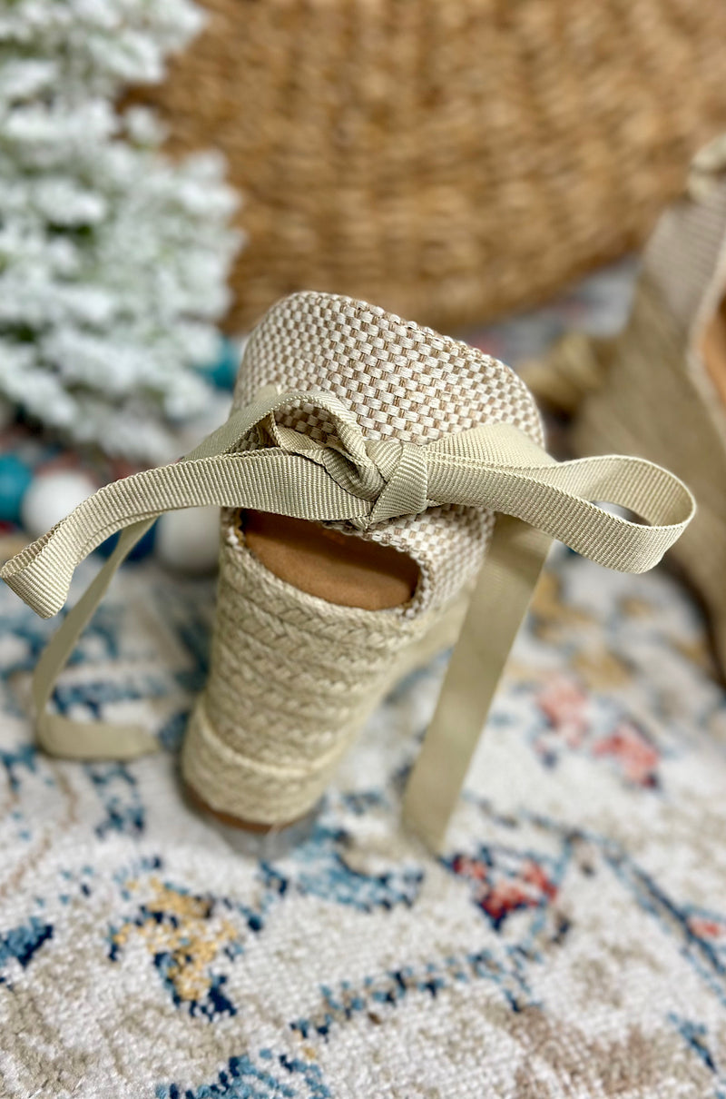 Capri Lace Up Espadrille Wedge