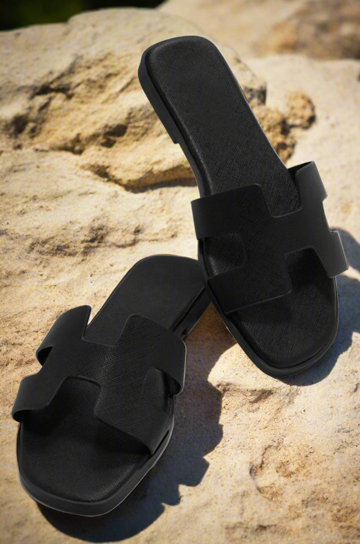 Black Mia Slip On Sandals