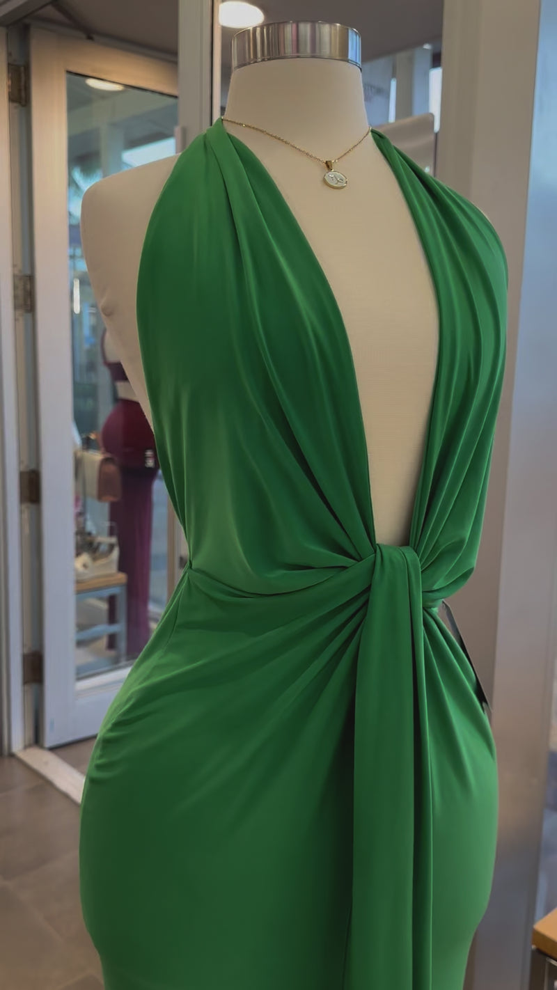 Green V-neckline Dress