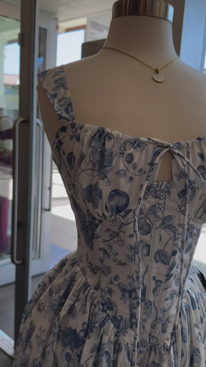 Floral Blue Midi Dress